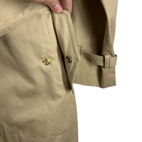 J.CREW Matinee Classic Kahki Hooded Trench Coat with Belt Size 4 - Picture 7 of 11